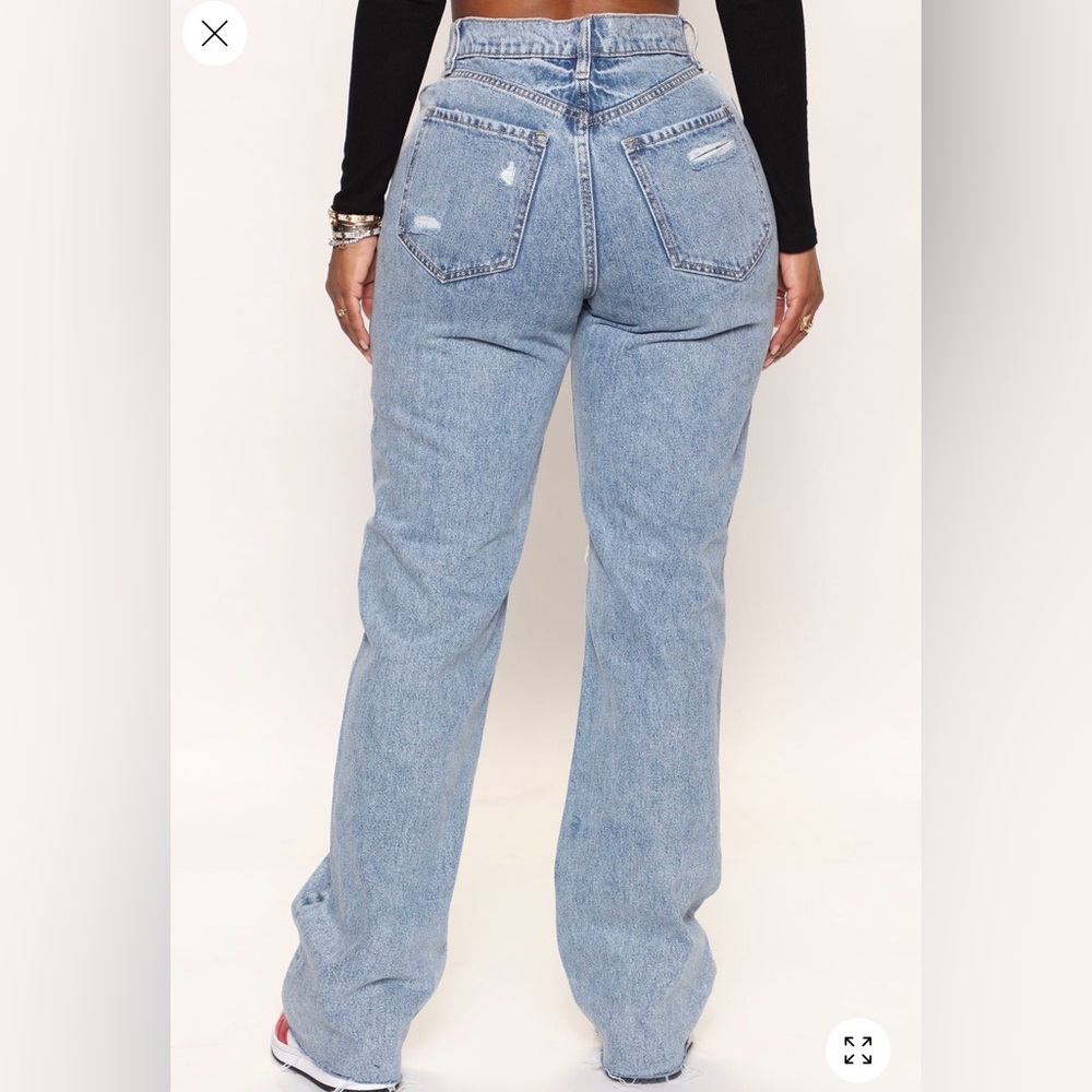 Fashion nova 90s ripped straight leg jeans